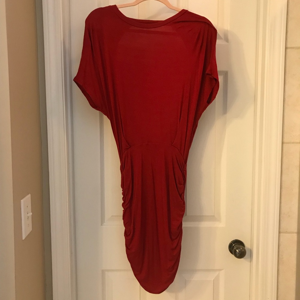 Burgundy fitted dress by Lulu size small